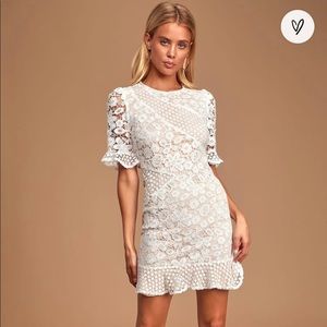 Lulus My Dearest White Lace Dress